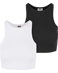 Urban Classics - T-Shirt Ladies Organic Cropped Rib Top 2-Pack - Lyst