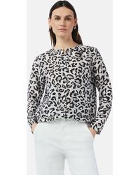 comma casual identity - Langarmbluse Strukturierte Bluse mit aufgesetzten Taschen - Lyst