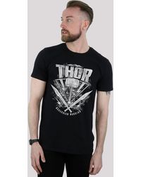 F4NT4STIC - T-Shirt Marvel Ragnarok Thor Hammer Logo Print - Lyst