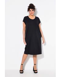 Ulla Popken - Minikleid Jerseykleid Ziersteine Oversized Rundhals Halbarm - Lyst