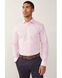 Next - Langarmhemd Pflegeleichtes Hemd-Slim-Fit (1-tlg) - Lyst