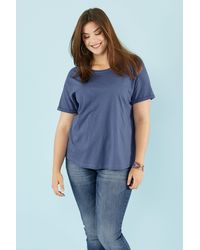 Angel of Style - Rundhalsshirt T-Shirt oversized Rundhals Halbarm - Lyst