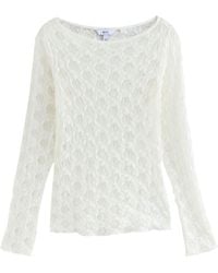Next - Langarmshirt Strukturiertes Langarm-Oberteil mit Blumenspitze (1-tlg) - Lyst