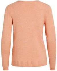 Vila V-Ausschnitt- Strickpullover - Rot