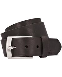 Tom Tailor Ledergürtel Logoblindprägung, Glattleder - Braun