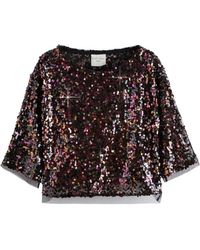 Next - Paillettenshirt Tüll-Oberteil mit 3/4-Ärmel (1-tlg) - Lyst
