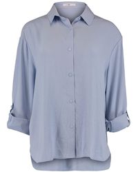 Hailys - Blusenshirt Bluse Stilvolles Halbarm Krempelfunktion Hemd 6891 in Blau - Lyst