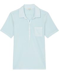 Marc O' Polo - Marc O' Shirtbluse Polo-shirt, short-sleeve, woven det - Lyst