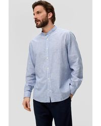 S.oliver - Langarmhemd Regular: Hemd aus Baumwoll-Leinen-Mix - Lyst