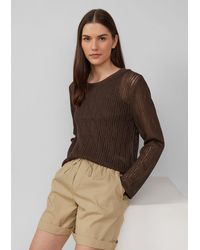 S.oliver - Luftiger Strickpullover aus Leinenmix mit Ajourmuster - Lyst