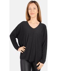 Seasons of April - Langarmshirt Maya Bequemes Oberteil mit V-Ausschnitt, Langärmelig - Lyst