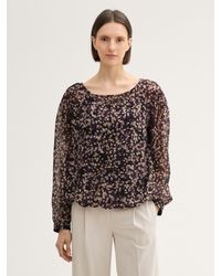 Tom Tailor - Langarmbluse Gemusterte Chiffon Bluse - Lyst