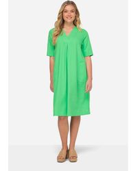 Laurasøn - Jerseykleid Leinenmix-Kleid A-Line V-Ausschnitt Halbarm - Lyst