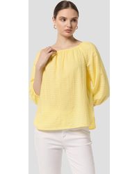 comma casual identity - 3/4-Arm-Shirt Off-Shoulder-Bluse aus Viskosemix Logo - Lyst