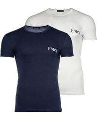 Emporio Armani - T-Shirt Baumwolle BOLD MONOGRAM (Packung, 2er Pack) - Lyst
