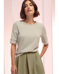 Bianca - Kurzarmshirt DINIA im Ringel-Look und angesagter Trendfarbe - Lyst