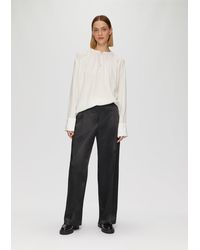 S.oliver - Stoffhose Wide-Leg-Hose aus Satin mit extra weitem Saum - Lyst