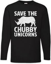 Urban Backwoods - Langarmshirt Save The Chubby Unicorns Langarm T-Shirt Nashorn Einhorn Rhino Rainbow - Lyst