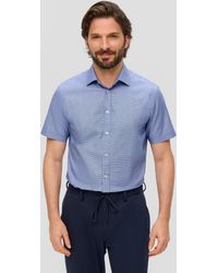 S.oliver - Kurzarmhemd Baumwoll-Hemd mit kurzen Armen - Lyst