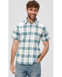 S.oliver - Kurzarmhemd Kurzes Baumwollstretch-Hemd im Slim Fit - Lyst