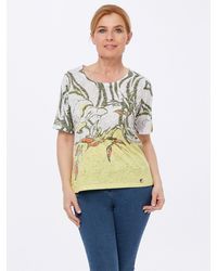 Georg Stiels - Blusenshirt Print-Shirt koerpernah mit abstraktem Blütendruck - Lyst