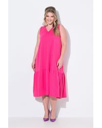 MIAMODA - Jerseykleid Midikleid A-Linie Cupromix-Jersey Saumvolant - Lyst