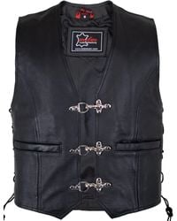 Md'M - In schwarz ( Biker Lederweste, Lederkutte, Rockerweste) Echtes Leder - Lyst
