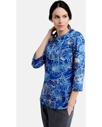 Bicalla - T- Shirt mit üten- und Blätter-Print in Blau (1-tlg) - Lyst