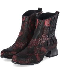Simen - Ankle Boots 8490A Weinrot Schwarz Damen Rauleder Schlupfstiefel - Lyst