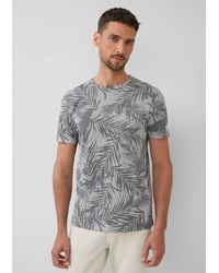 S.oliver - Kurzarmshirt T-Shirt mit Crew Neck und All-over-Print Label-Patch - Lyst