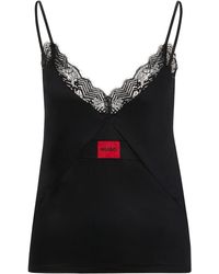 HUGO - Spitzentop RED LABEL LACE_CAMI mit V-Ausschnitt - Lyst