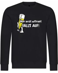 deinshirt - Rundhalspullover Pullover Wer nicht mittrinkt fällt auf Mit Print Motiv, Grafik - Lyst