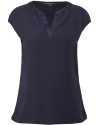 Comma, - T-Shirt Basic mit Tunika-Ausschnitt - Lyst