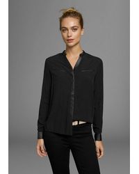 AJC - Hemdbluse Mit Details Aus Lederimitat - Lyst