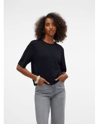 Vero Moda - Kurzarmpullover VMSILJE 2/4 O-NCK OVERSIZE PULL GA NOOS - Lyst