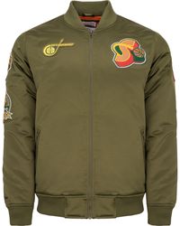 Mitchell & Ness - Bomberjacke Satin PATCHES Seattle SuperSonics - Lyst