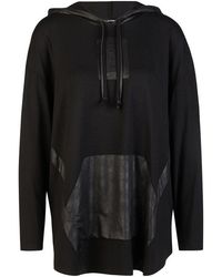Doris Streich - Longshirt (1-Tlg) Mit Hoodie Aus Lederimitat-Mix - Lyst