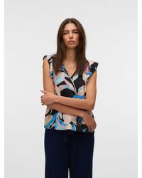 Vero Moda - Blusentop VMJOSIE SL V-NECK TOP WVN GA - Lyst