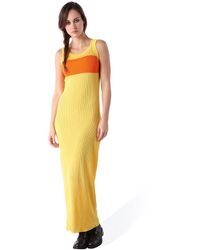 DIESEL - M-CRESP ABITO Kleid Maxikleid Gelb - Lyst