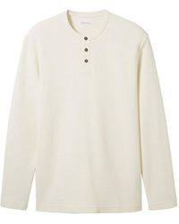 Tom Tailor - T-Shirt structured basic henley - Lyst