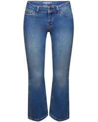 Esprit - 7/8- Tiefsitzende Jeans mit ausgestelltem Cropped-Bein - Lyst