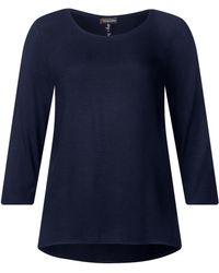 Street One 3/4-Arm-Shirt »Uni Materialmix Shirt Evi« - Blau