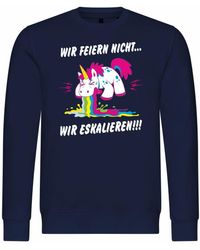 deinshirt - Rundhalspullover Pullover feiern nicht WIR ESKALIEREN Party Einhorn Mit Print Motiv - Lyst