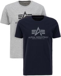 Alpha Industries - Rundhalsshirt Basic T Pack (Set, 2-tlg) - Lyst