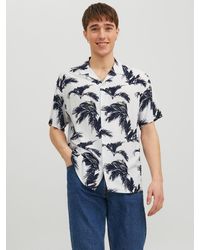 Jack & Jones - Kurzarmhemd Florales Kurzarm Hemd Relaxed Fit Shirt JORLUKE 5529 in Weiß-2 - Lyst