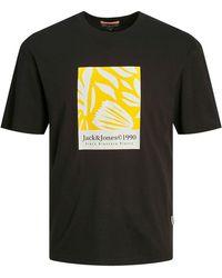 Jack & Jones - & Rundhalsshirt Jack&Jones XXL T-Shirt schwarz Frontprint JORMARBELLA - Lyst