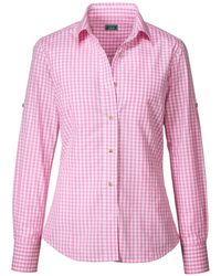 Luis Steindl - Langarmbluse Vichykaro-Bluse - Lyst