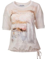 Passioni - - Frontdruck in Rosa T-Shirt mit Print - Lyst