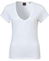 BOSS - V-Shirt Eslane Premium mode mit Logoschriftzug - Lyst