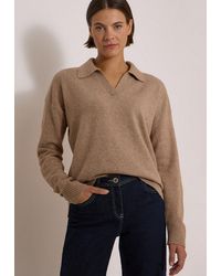 Cecil - Strickpullover Aus Softem Materialmix - Lyst